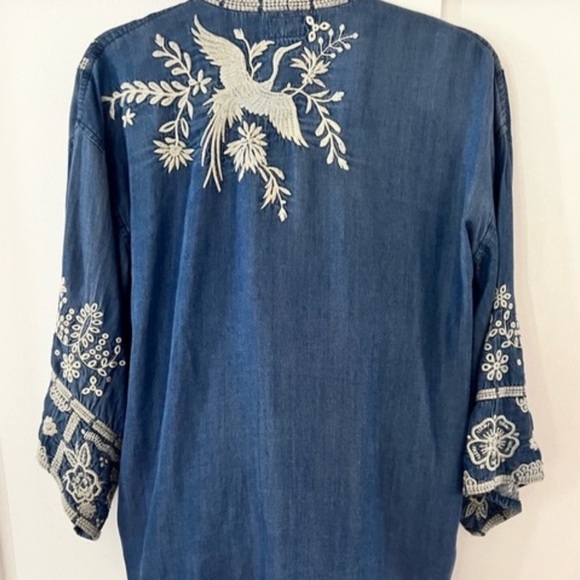 Johnny Was Denim Alberte Cropped Kimono/Jacket  NWT (extremely oversized) NWT - Picture 6 of 10